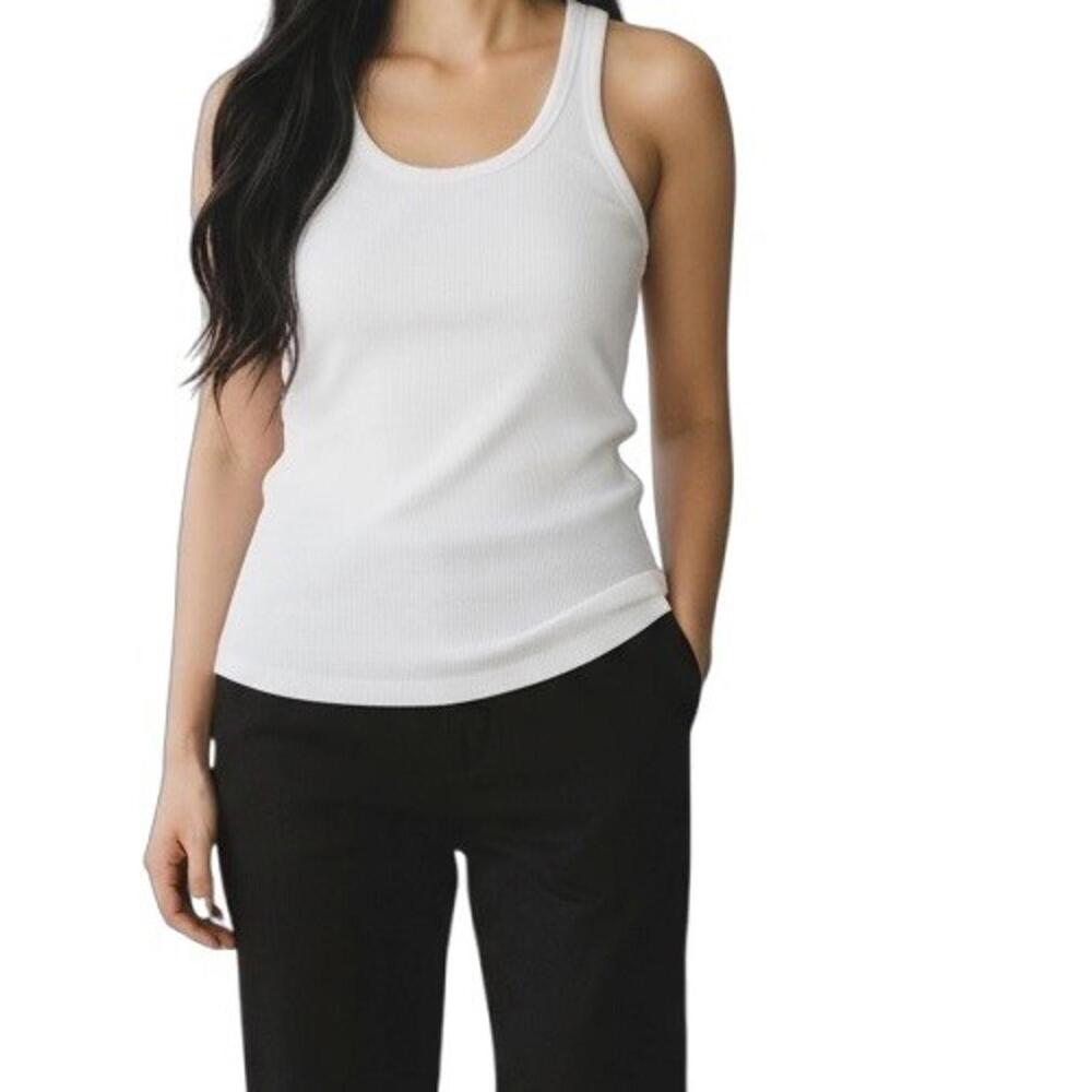 J.CREW Women’s Favorite Vintage Rib Tank Top Crisp White BH925 Size Small Shirt